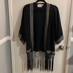 Chloe Oliver Embroidered Fringe Kimono